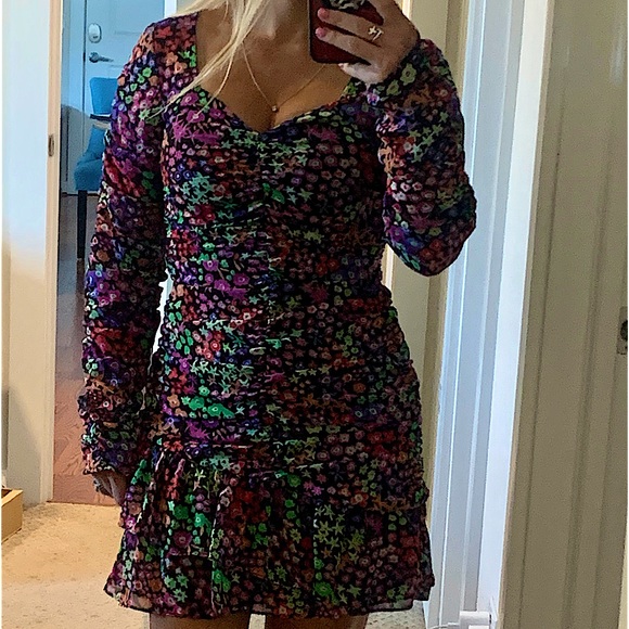 New Zara floral print draped dress size XS - Picture 2 of 6
